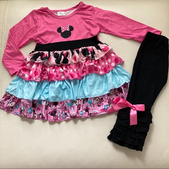 Minnie Mouse cute ruffle pants tunic outfit - Picture 4 of 8